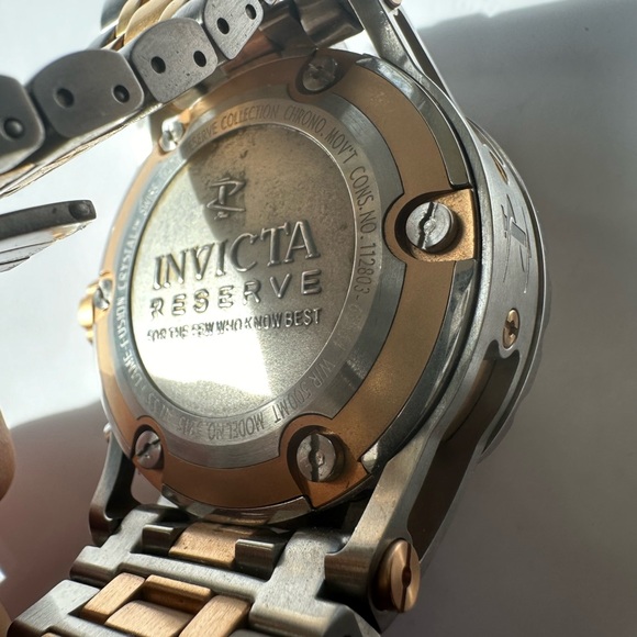 Invicta Men's 52mm Reserve Subaqua Black/Gold SS Chronograph Quartz Watch 5215 - Picture 11 of 14